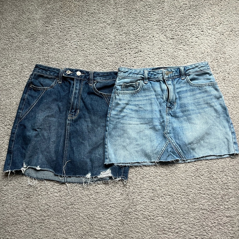 Two denim Hollister skirts, size 3